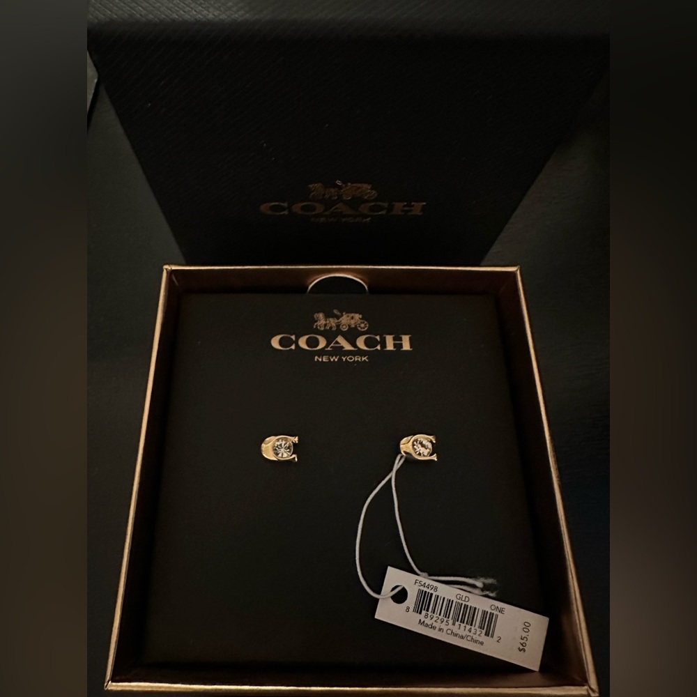 Coach Gold Stud Earrings